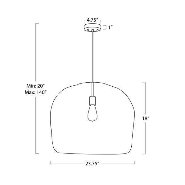 Selene Pendant Large Line Drawing